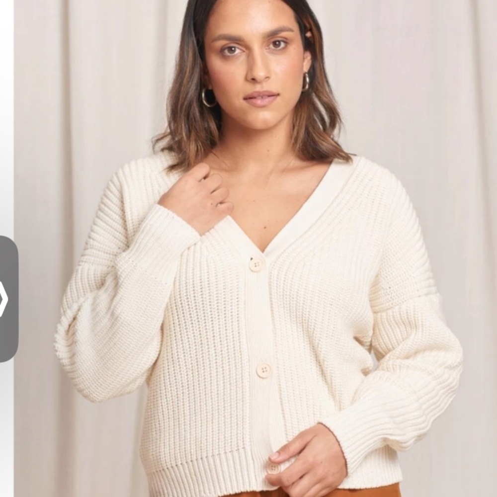 Tradlands Shelter Cotton Cardigan White/ Cream xsmall